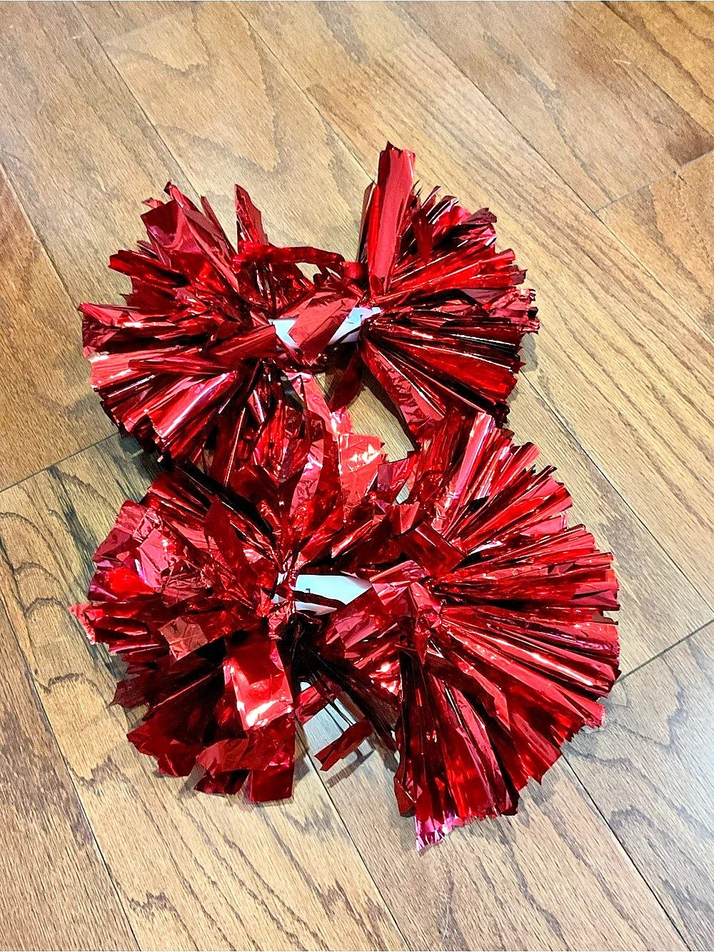 Red Metallic Pom Poms